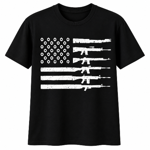 Black American Flag T-Shirt - Patriotic Unisex Graphic Tee – LB AND SK ...