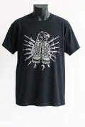 Black graphic short sleeve t-shirt with eagle and boots design, bold unisex streetwear tee for casual everyday fashion by LB AND SK DESIGN SHOP
