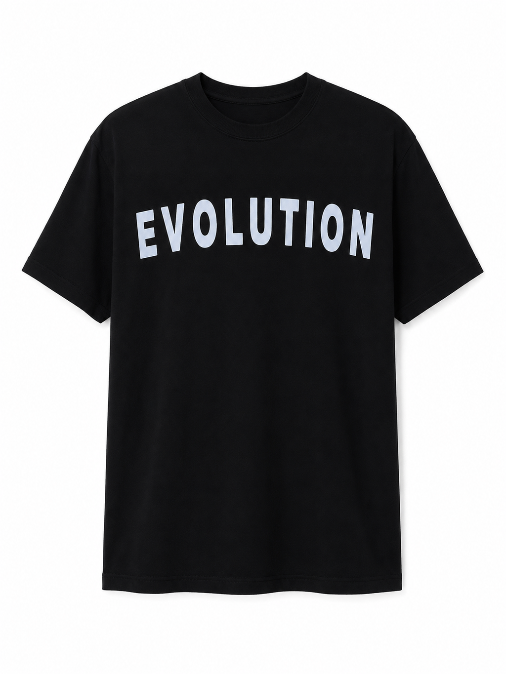 lack Sport-Tek Performance Shirt featuring the word EVOLUTION in bold white lettering on a lightweight moisture-wicking athletic shirt.