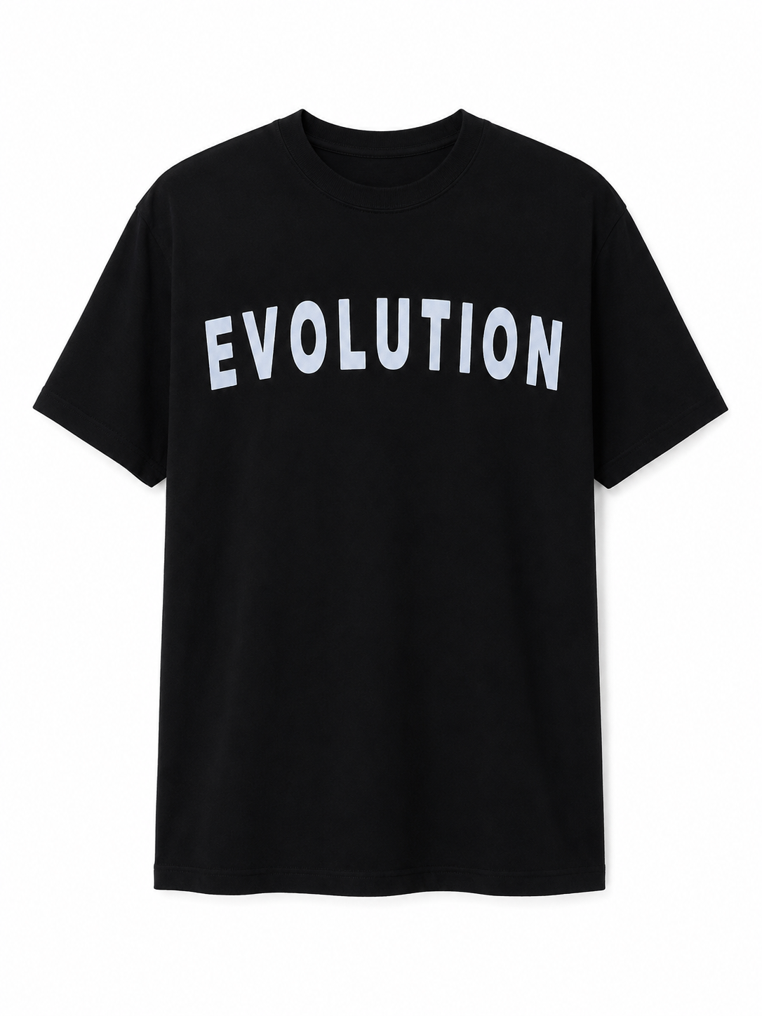 lack Sport-Tek Performance Shirt featuring the word EVOLUTION in bold white lettering on a lightweight moisture-wicking athletic shirt.