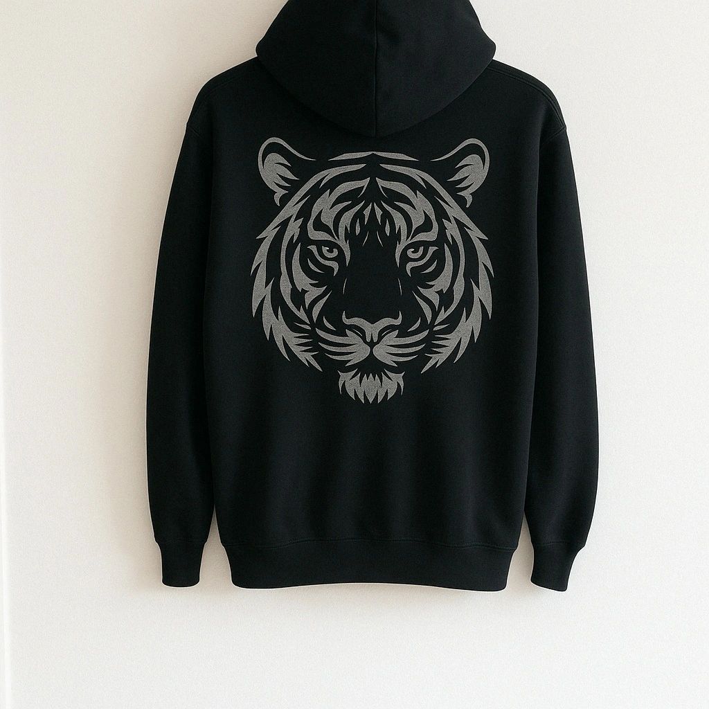 Silver Tiger Print Hoodie