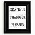 Grateful Thankful Blessed Framed Wall Art